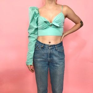 Zara Cropped Asymmetrical Top